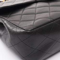 Pre Owned حقائب الكتف شانيل سوداء ميتالاسيه جلد الخروف والضأن 30 رفرف فردي