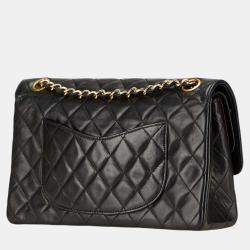 مملوكة مسبقًا حقيبة كتف سلسلة شانيل ماتلاسي كوكو مارك قلاب مزدوج جلد خروف أسود