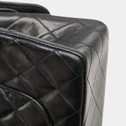 مملوكة مسبقًا حقيبة كتف سلسلة شانيل ماتلاسي كوكو مارك قلاب مزدوج جلد خروف أسود