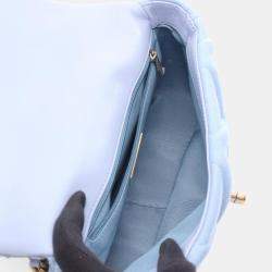 مملوكة مسبقًا Chanel 19 Disneuf Shoulder Bag Cotton And Jersey Blue