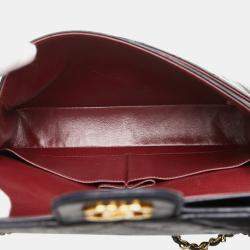 مملوكة مسبقًا حقيبة كتف شانيل سلسلة علامة كوكو مزدوجة رفرف 25 ماتيلاسي جلد حمل أسود