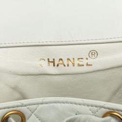 مملوكة مسبقًا Chanel Matelasse Coco Mark Chain Backpack In White Lambskin