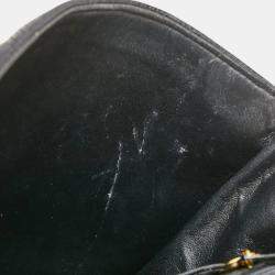 Pre Owned حقيبة كتف سلسلة شانيل كوكو مارك ماتلاسي جلد عجل كافيار أسود