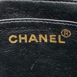 Pre Owned حقيبة كتف سلسلة شانيل كوكو مارك ماتلاسي جلد عجل كافيار أسود