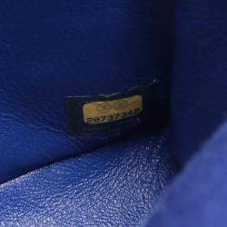 Pre Owned Chanel Matelasse Diana Flap Shoulder Bag Cotton And Jersey Blue