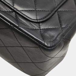 مملوكة مسبقًا Chanel Matelasse Coco Mark Double Flap Shoulder Bag In Black And Gold Lambskin