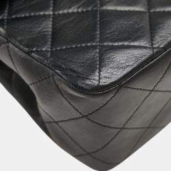 مملوكة مسبقًا Chanel Matelasse Coco Mark Double Flap Shoulder Bag In Black And Gold Lambskin