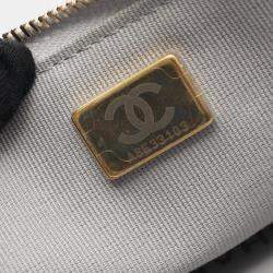 Pre Owned حقيبة شانيل ماتلاسيه بسلسلة على الكتف من جلد الغنم بلون رمادي