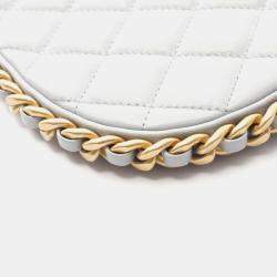 Pre Owned حقيبة شانيل ماتلاسيه بسلسلة على الكتف من جلد الغنم بلون رمادي