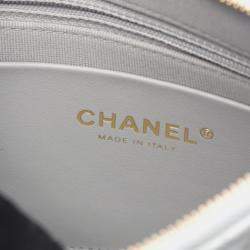 Pre Owned حقيبة شانيل ماتلاسيه بسلسلة على الكتف من جلد الغنم بلون رمادي