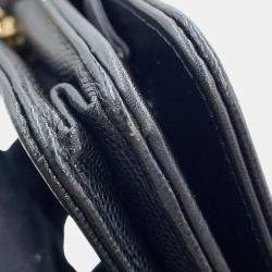 مملوكة مسبقًا Chanel Chain Wallet Boy Matelasse Coco Mark Black