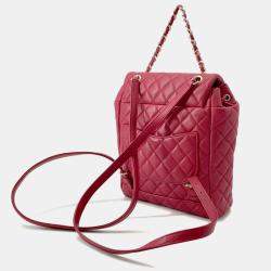 Pre Owned حقيبة ظهر شانيل كو كو مارك سلسلة ماتالاسيه جلد خروف