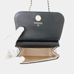 مملوكة مسبقًا Chanel Chain Shoulder Bag Matelasse Coco Mark Mini Enamel Black