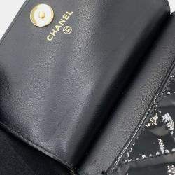 مملوكة مسبقًا Chanel Chain Shoulder Bag Matelasse Coco Mark Mini Enamel Black