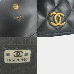 مملوكة مسبقًا Chanel Chain Wallet Lambskin Black And Gold