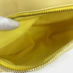 Pre Owned Chanel Chain Belt Bag/Waist Pouch With Cc Coco Mark Crossbody Quilted Matelasse Design Lambskin Yellow