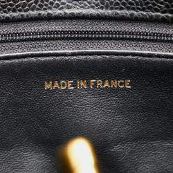 Pre Owned Chanel Matelasse Coco Mark Handbag In Black Caviar Skin