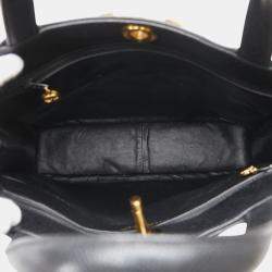 Pre Owned Chanel Matelasse Coco Mark Handbag In Black Caviar Skin