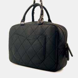 مملوكة مسبقًا Chanel Black CC Quilted  Calfskin Top Handle Bowling Bag