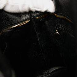 Pre Owned حقيبة شانيل ميداليون توت جلد مبطن أسود