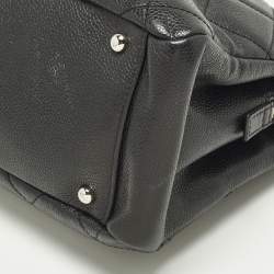 Pre Owned Chanel CC Timeless Black Caviar Quilted Leather Shopper Tote