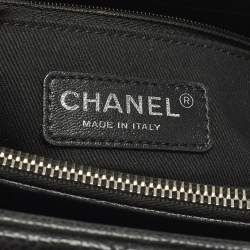 Pre Owned Chanel CC Timeless Black Caviar Quilted Leather Shopper Tote