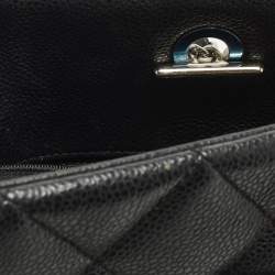 Pre Owned Chanel CC Timeless Black Caviar Quilted Leather Shopper Tote