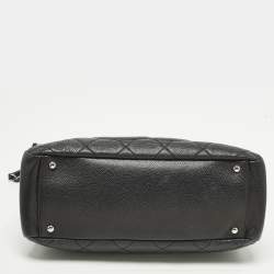 Pre Owned Chanel CC Timeless Black Caviar Quilted Leather Shopper Tote