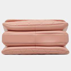 Pre Owned حقيبة بشريط شانيلا تريندي سي سي جلد خروف مبطن وردي صغيرة