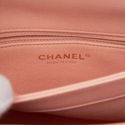 Pre Owned حقيبة بشريط شانيلا تريندي سي سي جلد خروف مبطن وردي صغيرة