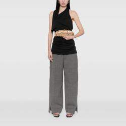 Pre Owned حقيبة كلتش مونتي كارلو شانيل جلد البقر المشقق الذهبي المعدني