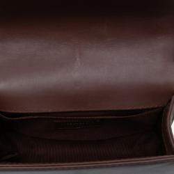 Pre Owned Chanel Brown Small Quilted Lambskin Wild Stitch Boy Flap