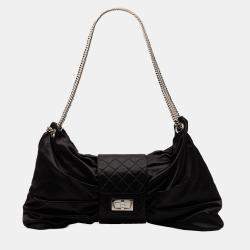 مملوكة مسبقًا Chanel Black Medium Satin Bow Mademoiselle Shoulder Bag