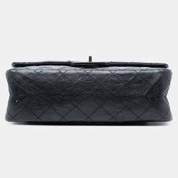 مملوكة مسبقًا Chanel Black Reissue 2.55 Quilted Aged Calfskin Double Flap 225