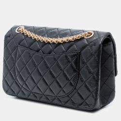 مملوكة مسبقًا Chanel Black Reissue 2.55 Quilted Aged Calfskin Double Flap 225