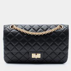مملوكة مسبقًا Chanel Black Reissue 2.55 Quilted Aged Calfskin Double Flap 225