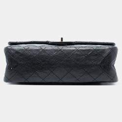 مملوكة مسبقًا Chanel Black Reissue 2.55 Quilted Aged Calfskin Double Flap 225
