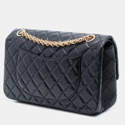 مملوكة مسبقًا Chanel Black Reissue 2.55 Quilted Aged Calfskin Double Flap 225