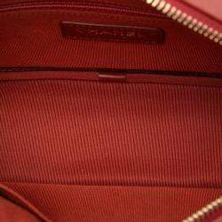 Pre Owned Chanel Red Paris Hamburg Quilted Lambskin and Jersey Camera Case