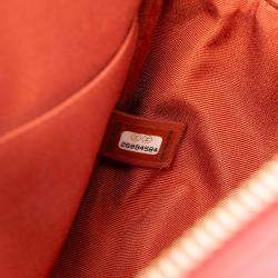 Pre Owned Chanel Red Paris Hamburg Quilted Lambskin and Jersey Camera Case