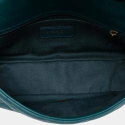 مملوكة مسبقًا حقيبة شانيل سي سي زرقاء مبطنة جلد الضأن شرق غرب ذات دنغيل واحد