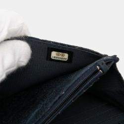 Pre Owned محفظة على سلسلة شانيل زرقاء دانتيل جلد الماعز