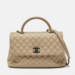 مملوكة مسبقًا حقيبة شانيل كوكو جلد نقشة السحلية وجلد كافيار أحمر/ رصاصي متوسطة بيد علوية