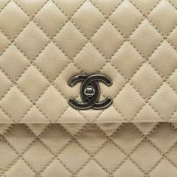 مملوكة مسبقًا حقيبة شانيل كوكو جلد نقشة السحلية وجلد كافيار أحمر/ رصاصي متوسطة بيد علوية