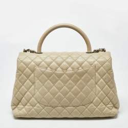 مملوكة مسبقًا حقيبة شانيل كوكو جلد نقشة السحلية وجلد كافيار أحمر/ رصاصي متوسطة بيد علوية