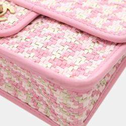 Pre Owned حقيبة شانيل مفردة بنفسجي صغيرة من جلد الخراف المنسوج والفيسكوز