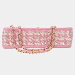 Pre Owned حقيبة شانيل م�فردة بنفسجي صغيرة من جلد الخراف المنسوج والفيسكوز