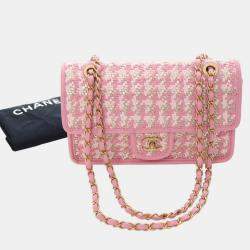 Pre Owned حقيبة شانيل مفردة بنفسجي صغيرة من جلد الخراف المنسوج والفيسكوز