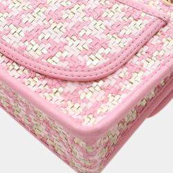 Pre Owned حقيبة شانيل مفردة بنفسجي صغيرة من جلد الخراف المنسوج والفيسكوز