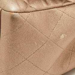 Pre Owned Chanel Metallic Quilted Leather Maxi Classic Double Flap Bag